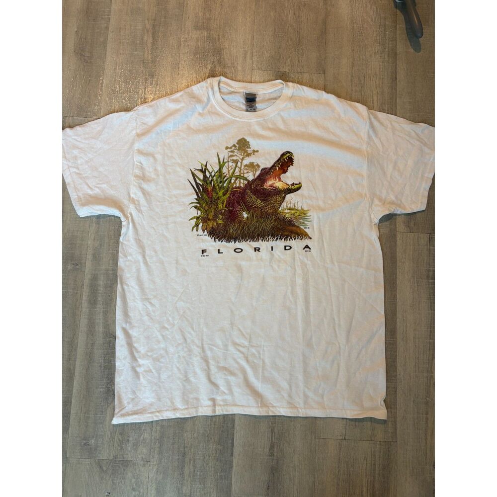 Vintage Florida T Shirt Gildan Alligator Crocodile Graphic Adult XL